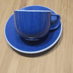 Sasaki Colorstone Sapphire Blue Coffee Mug Tea Cup with Saucer Set